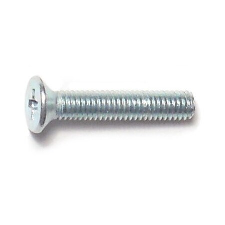 M3-0.50 X 16 Mm Phillips Flat Machine Screw, Zinc Plated Steel, 25 PK